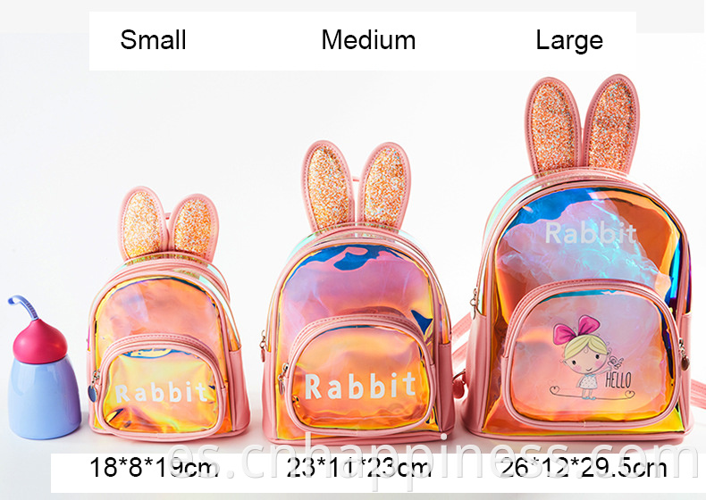 2022 Nuevos productos Viaje Holográfico Clear PVC Mochilas Logotipo personalizado Holograma Holograma Niños Baby Kindergarten Backpack Bag School